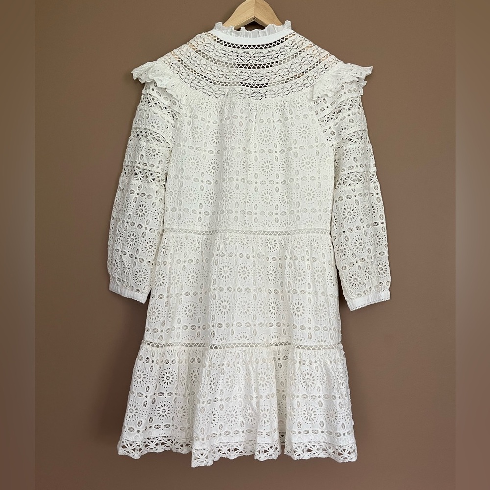 {Vineyard Vines} Tiered Eyelet Ruffle Dress in White - Womens Medium - NWT - Picture 5 of 10